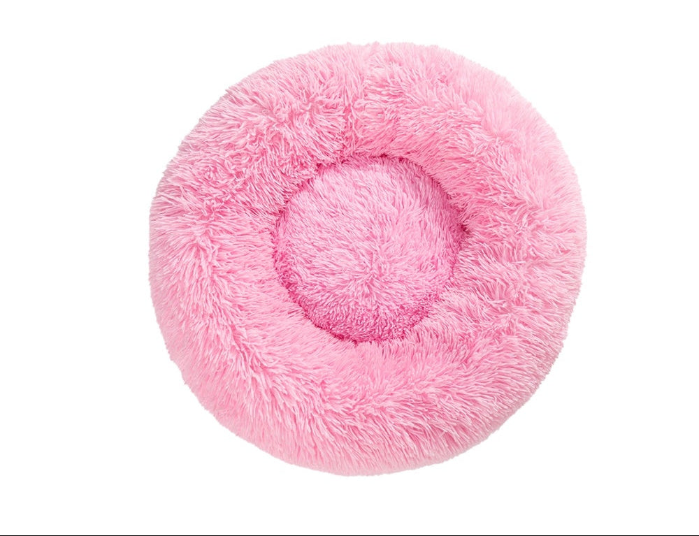 Calming Fluffy Donut Dog Bed Soft Plush - PawSlow