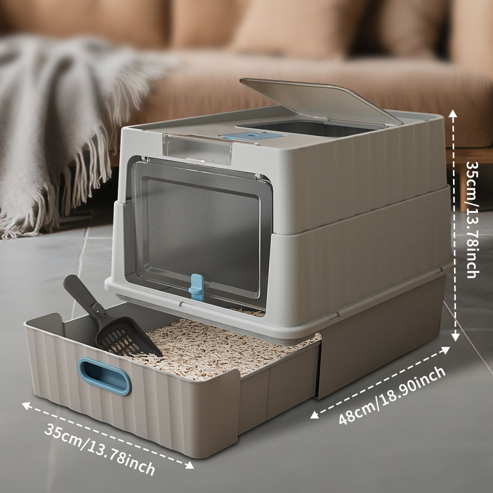 Enclosed Cat Litter Box Top Entry Pro - PawSlow