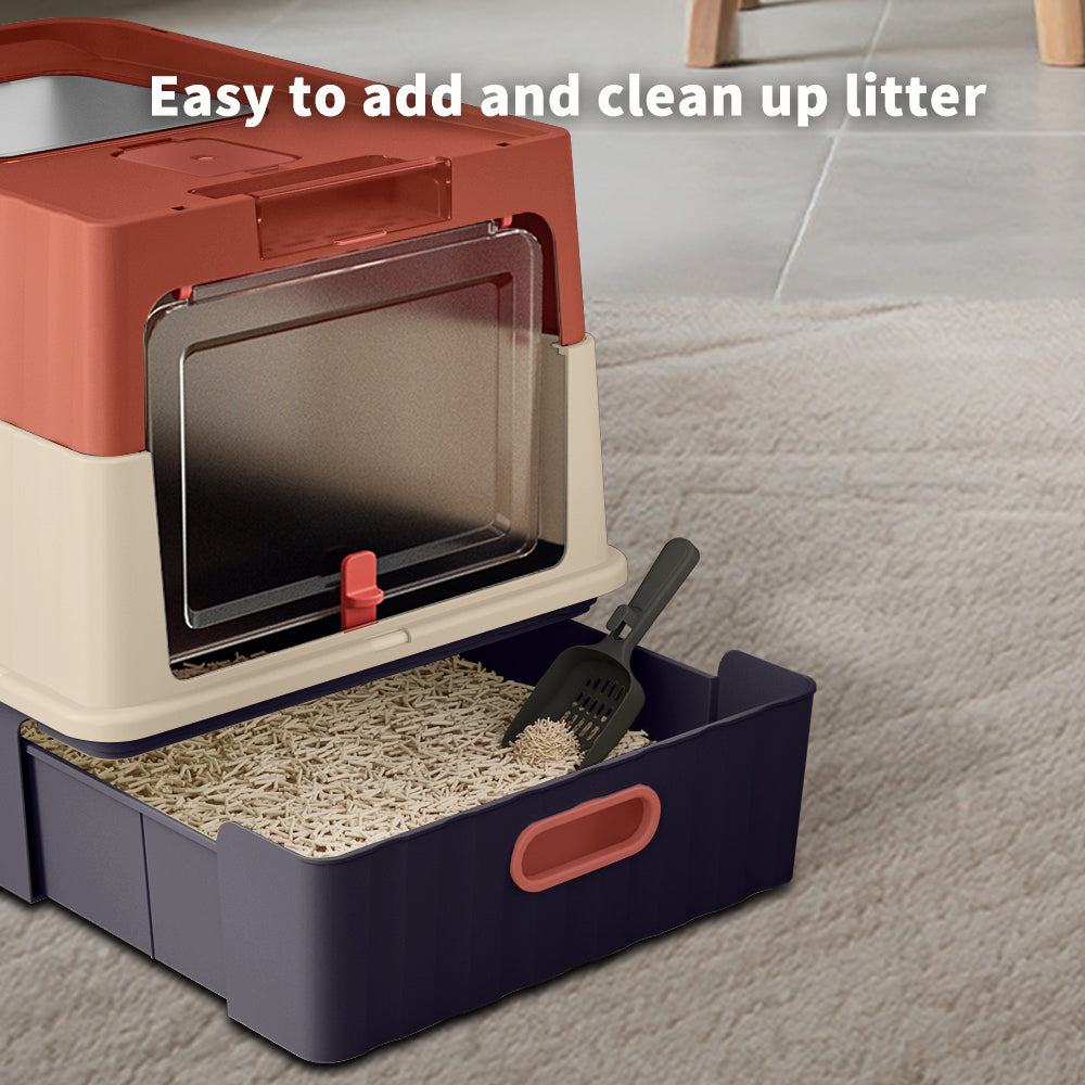 Enclosed Cat Litter Box Top Entry Pro - PawSlow