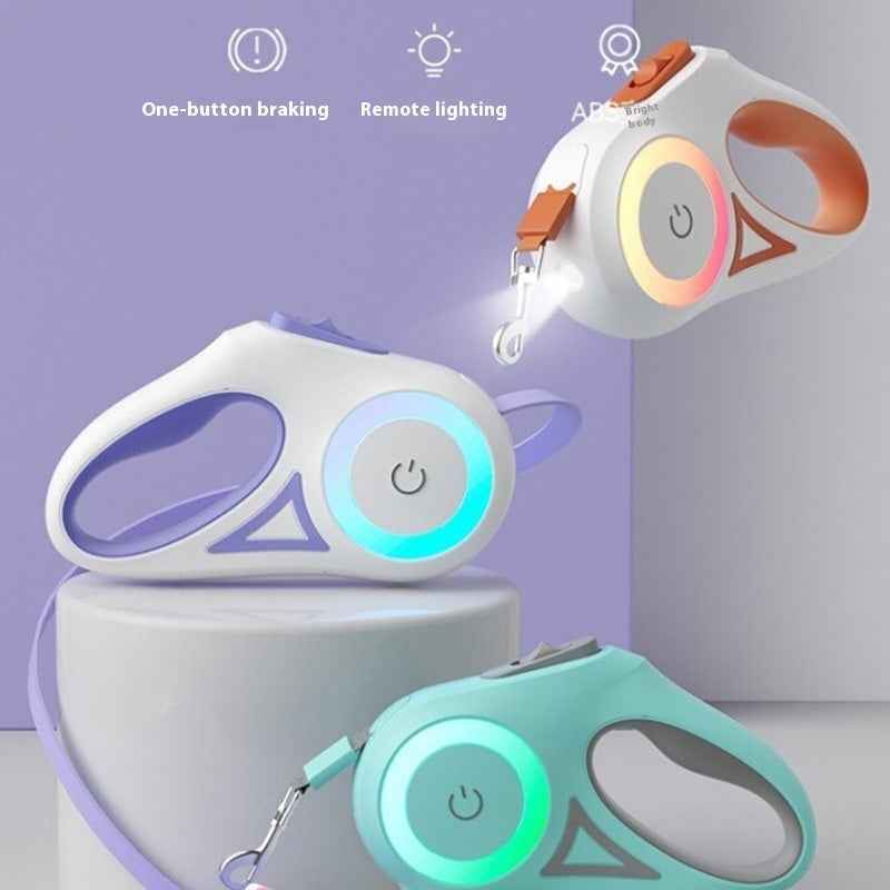 LED Retractable Dog Leash Night Walk