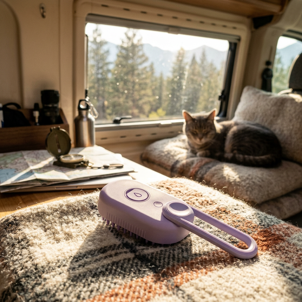 Gentle Cat Steam Brush for Grooming