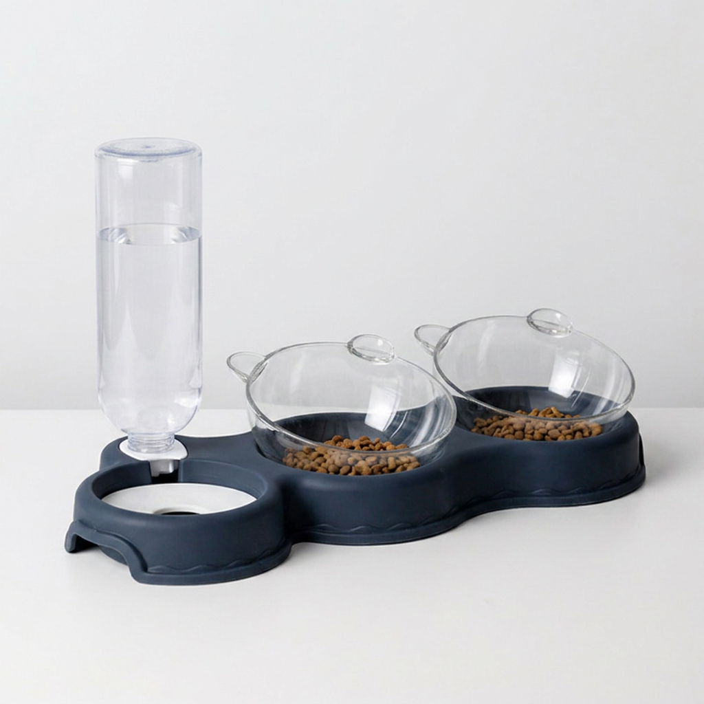Pet Double Bowl Auto Water Dish Set