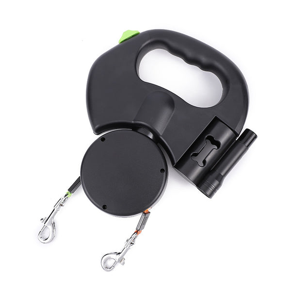 Retractable Dual Dog Leash with LED Light