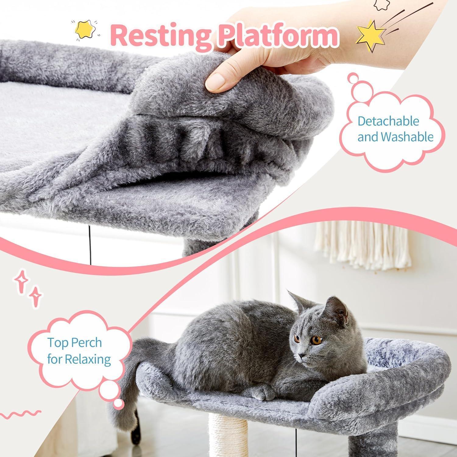 4in1 Cat Tree Tower With Scratching Post - PawSlow