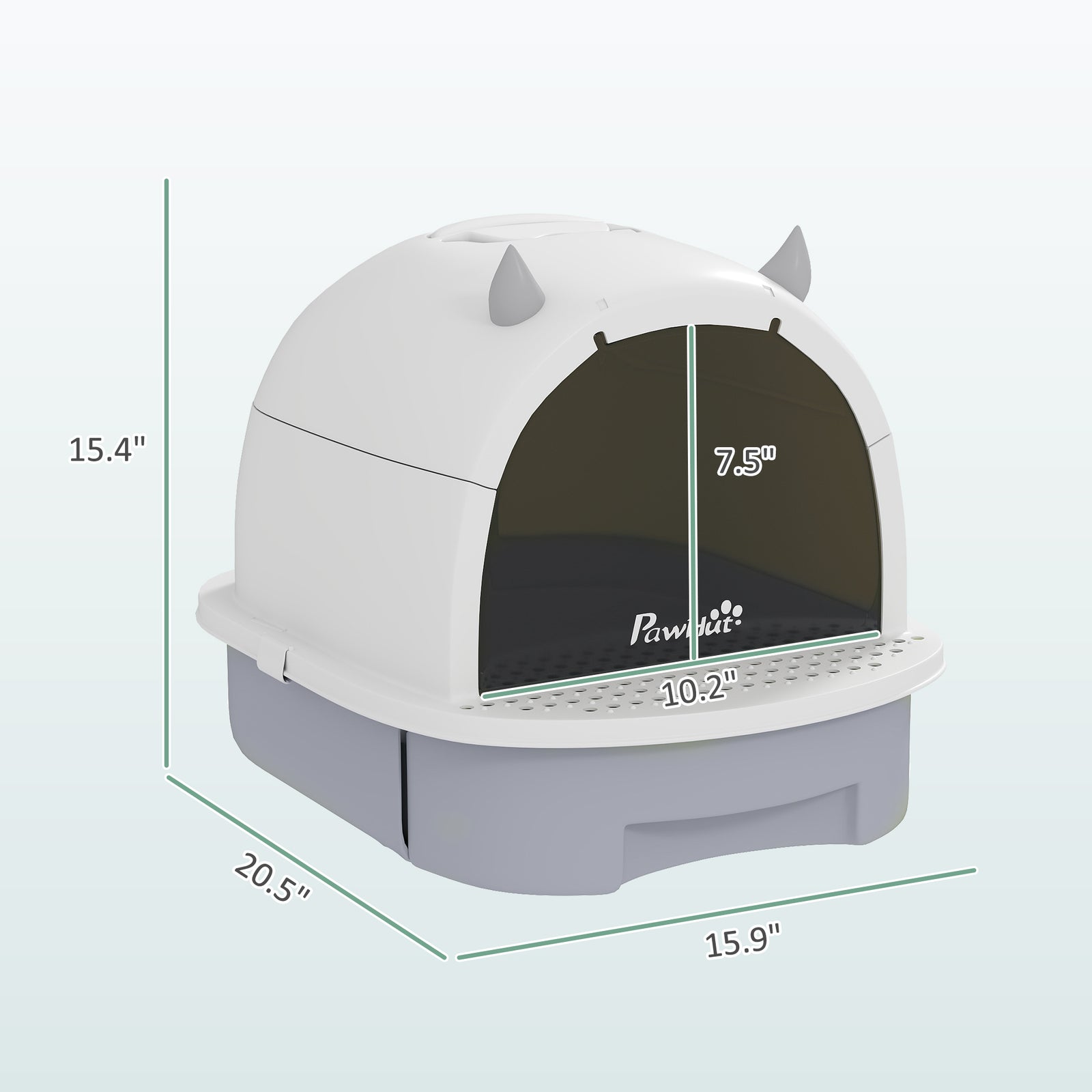 Covered Cat Litter Box With Lid Gray - PawSlow