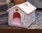 Foldable Dog Cat House Bed Warm Enclosed Pet Kennel