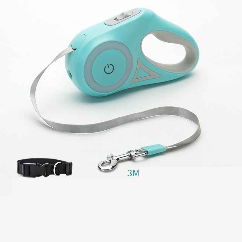 LED Retractable Dog Leash Night Walk