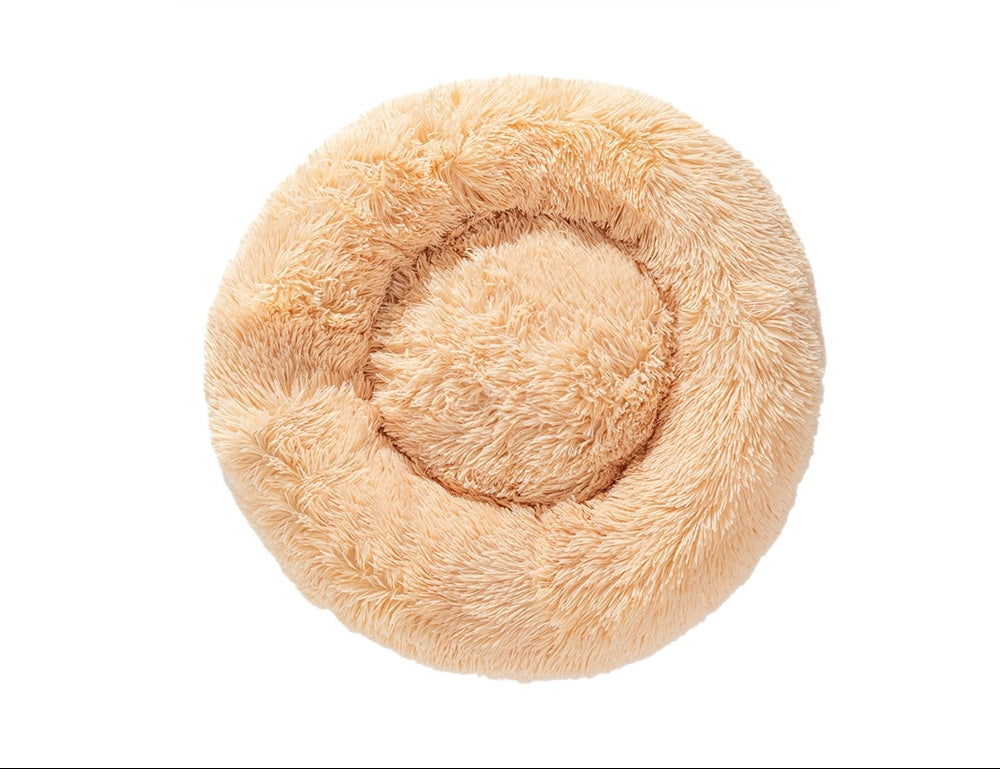 Calming Fluffy Donut Dog Bed Soft Plush - PawSlow