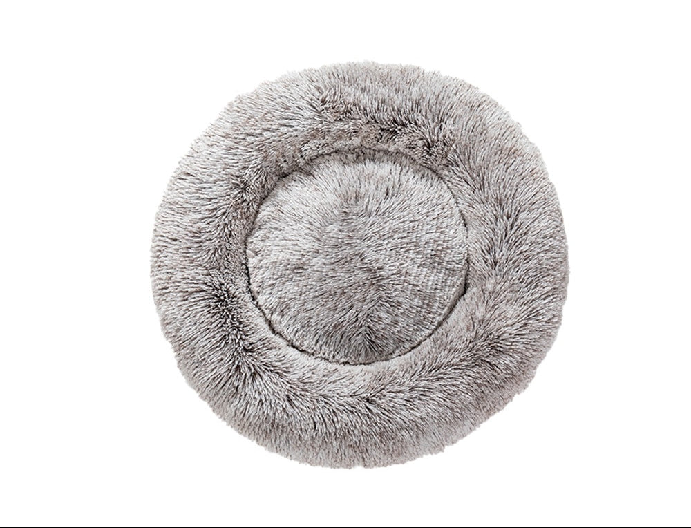 Calming Fluffy Donut Dog Bed Soft Plush - PawSlow
