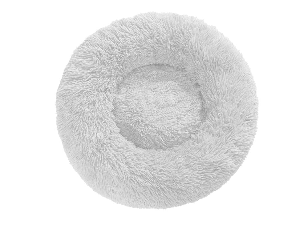 Calming Fluffy Donut Dog Bed Soft Plush - PawSlow