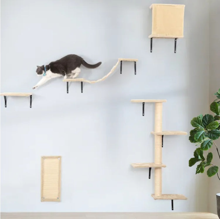 Wall Mounted Cat Climber Shelf Set Pro - PawSlow