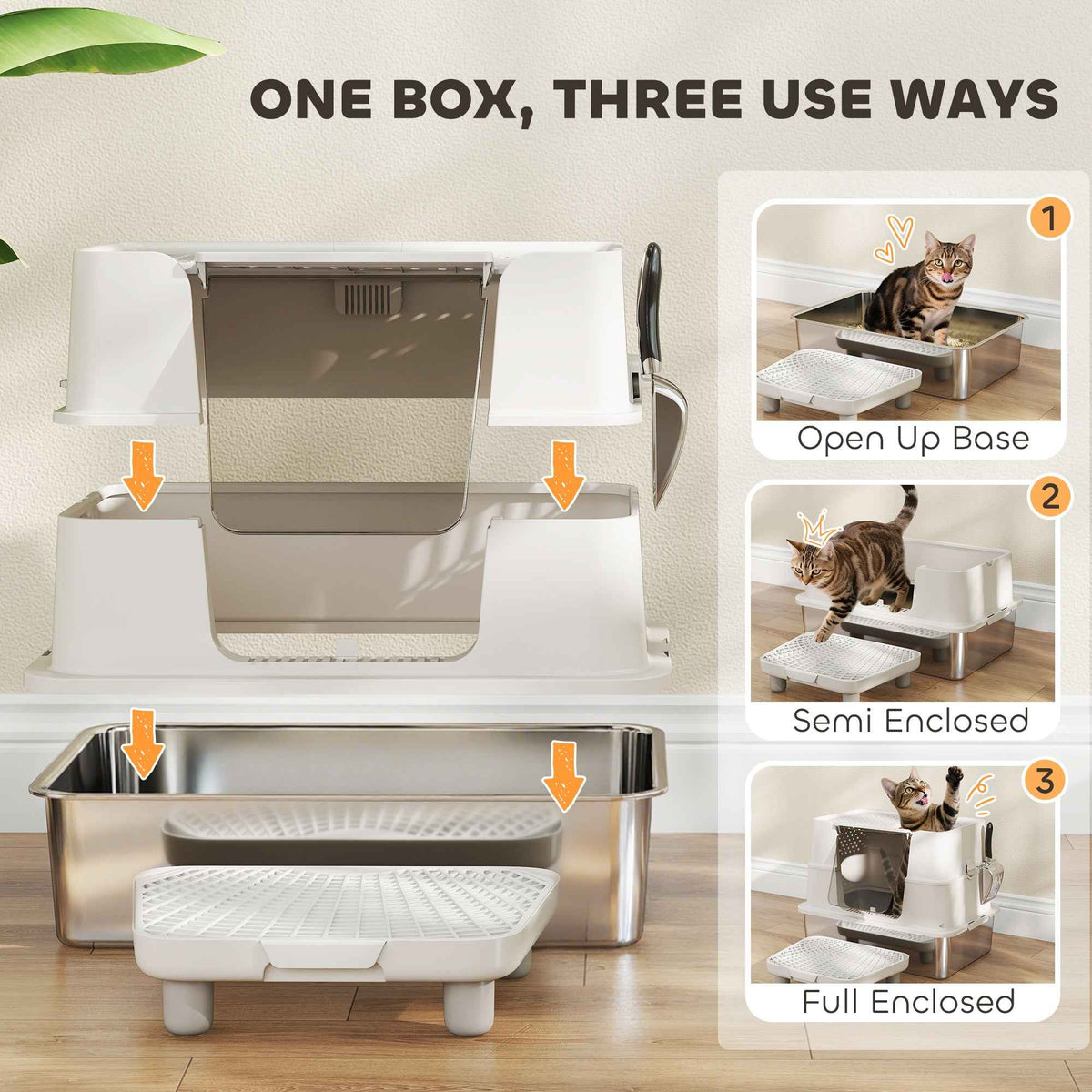 Top Entry Stainless Steel Litter Box - PawSlow