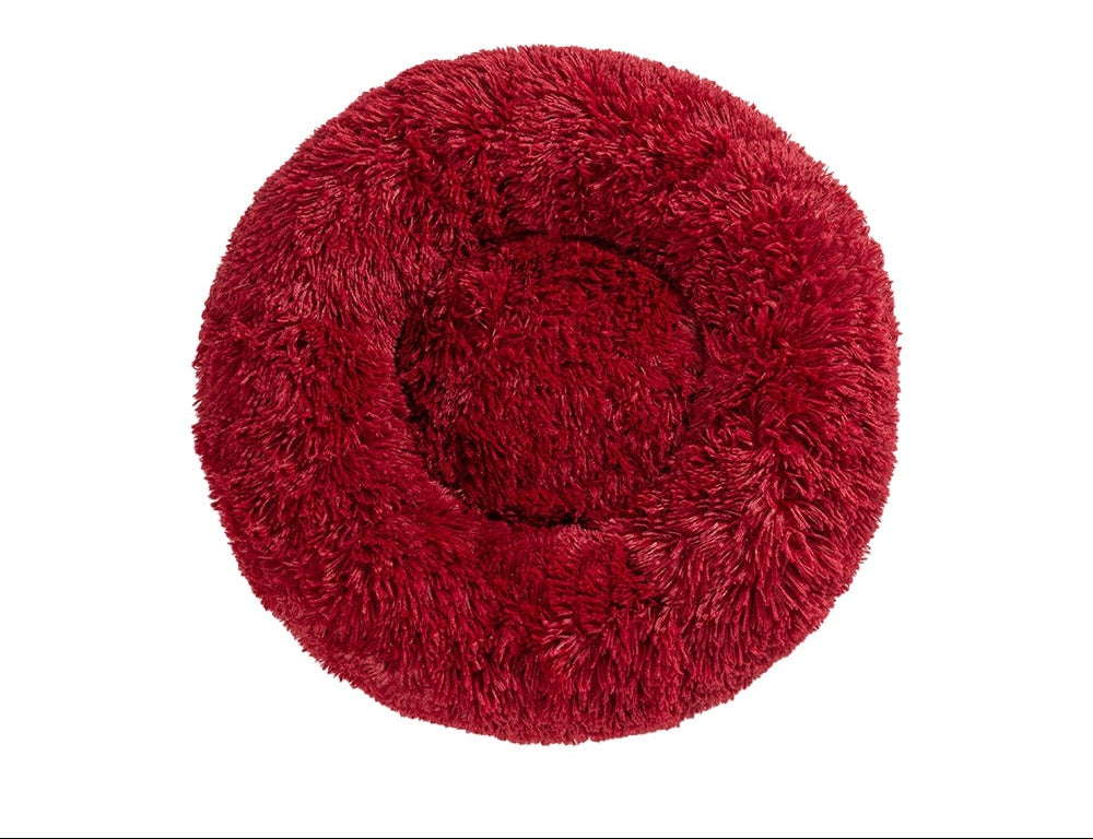 Calming Fluffy Donut Dog Bed Soft Plush - PawSlow