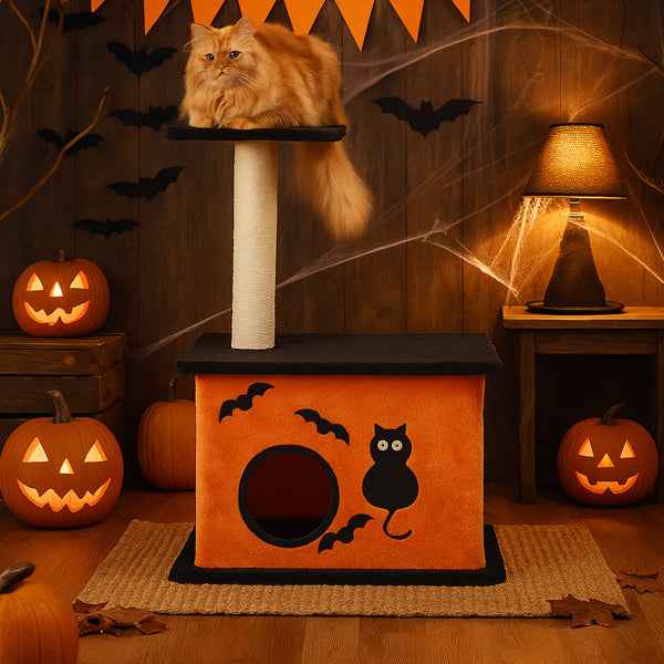 Halloween Cat Tree Tower Scratching - PawSlow