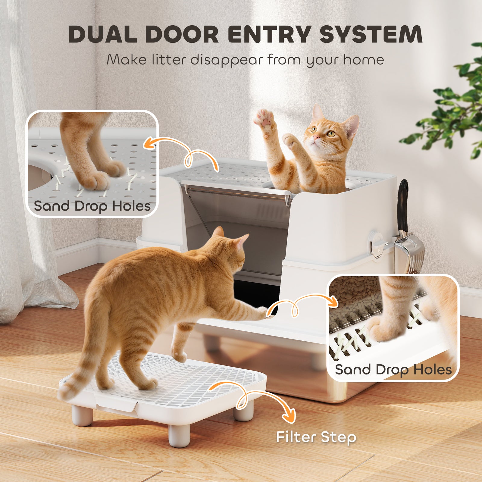 Top Entry Stainless Steel Litter Box - PawSlow