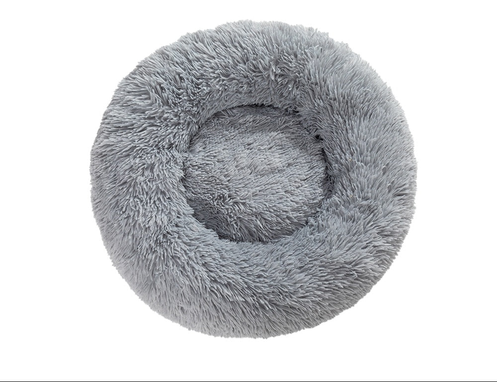 Calming Fluffy Donut Dog Bed Soft Plush - PawSlow