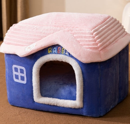 Foldable Dog Cat House Bed Warm Enclosed Pet Kennel