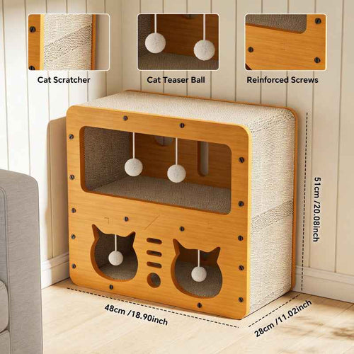 Wood Cat Scratcher Sofa Claw Care Toy - PawSlow