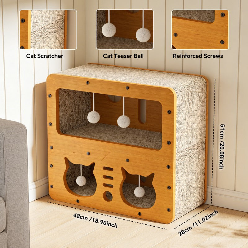 Wood Cat Scratcher Sofa Claw Care Toy - PawSlow