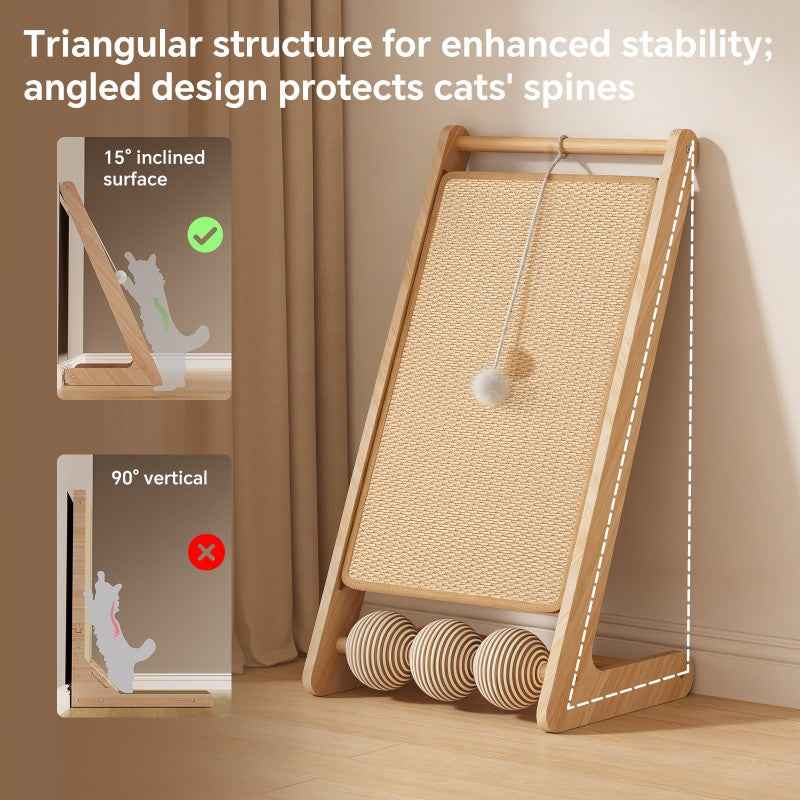 Large Sisal Cat Scratcher With Balls - PawSlow