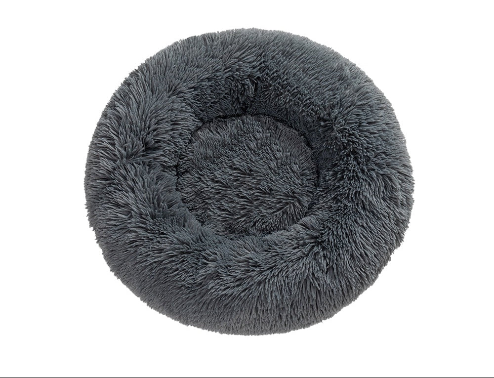 Calming Fluffy Donut Dog Bed Soft Plush - PawSlow