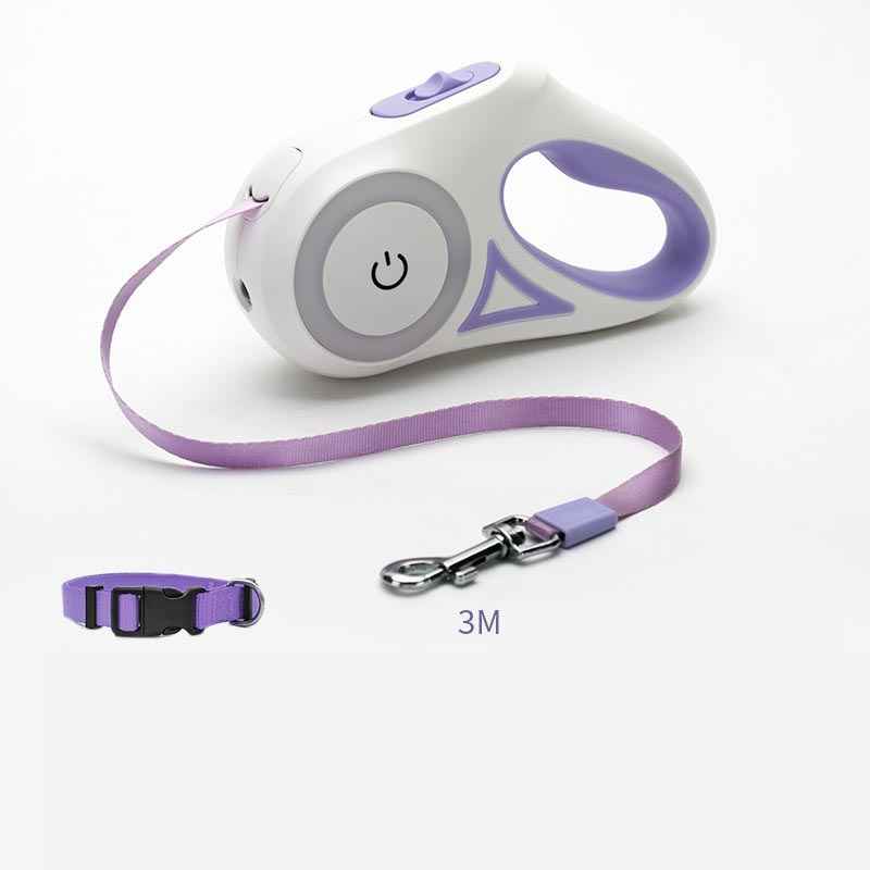 LED Retractable Dog Leash Night Walk