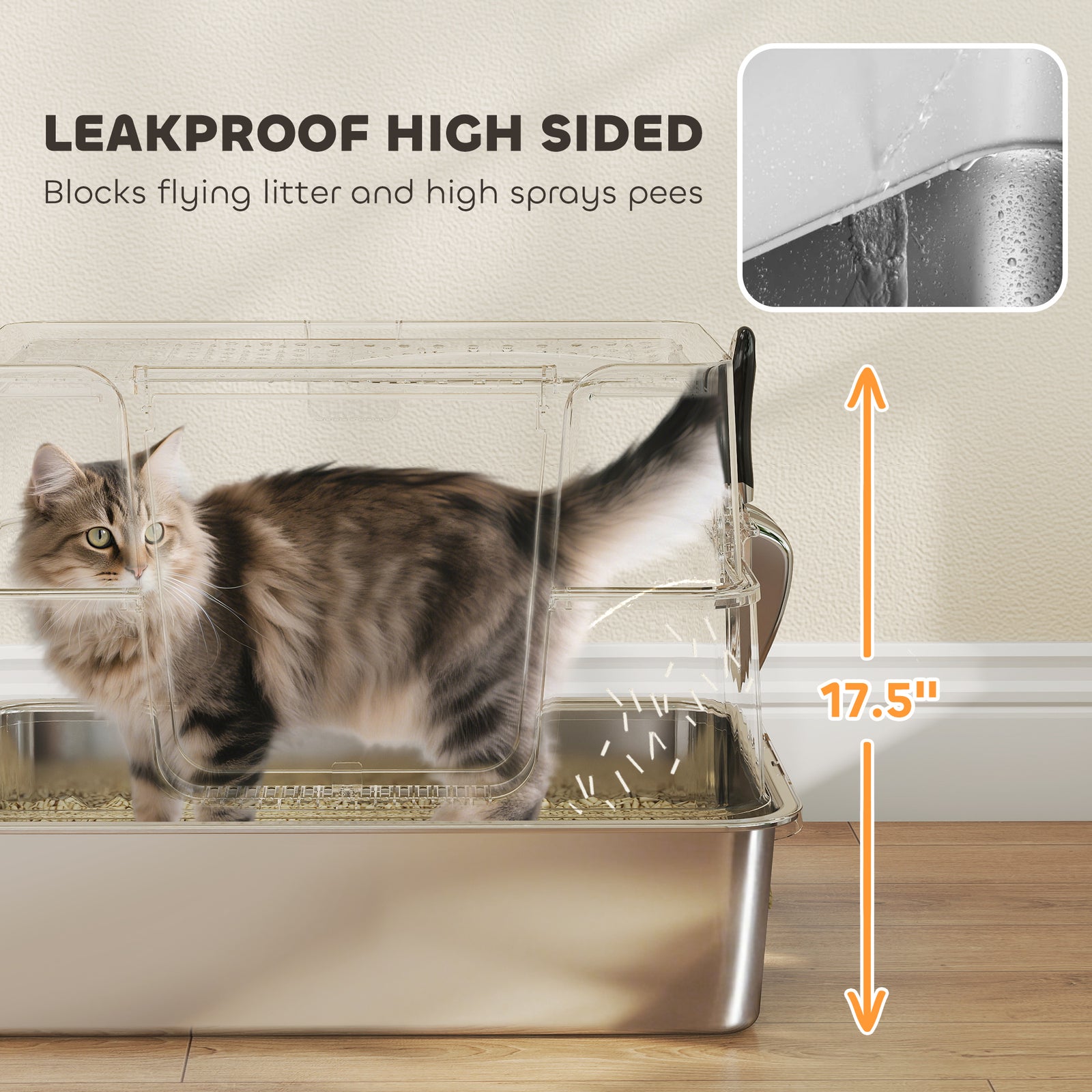 Top Entry Stainless Steel Litter Box - PawSlow