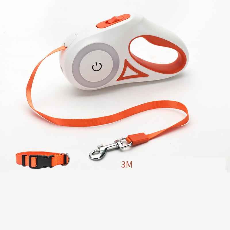 LED Retractable Dog Leash Night Walk