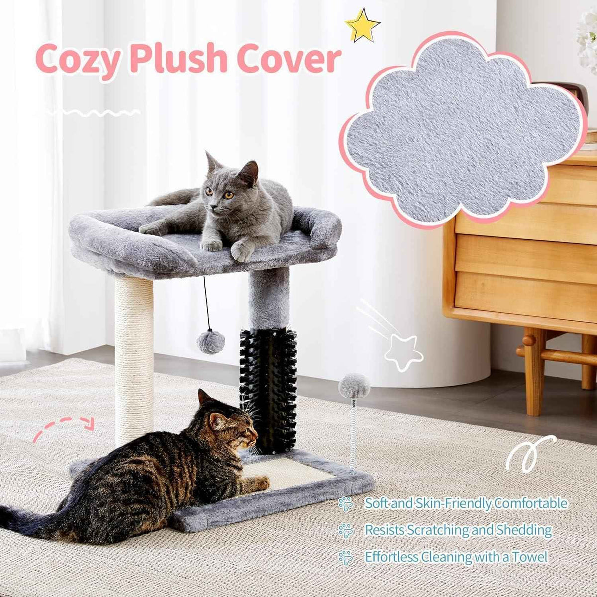 4in1 Cat Tree Tower With Scratching Post - PawSlow