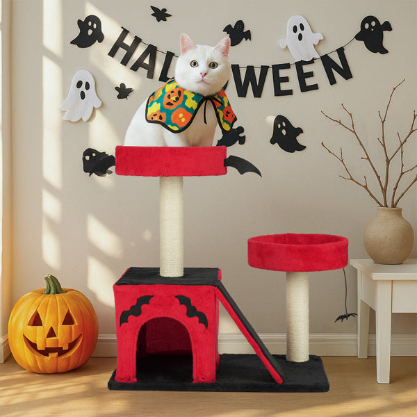 Gothic Halloween Cat Tree Condo Tower - PawSlow