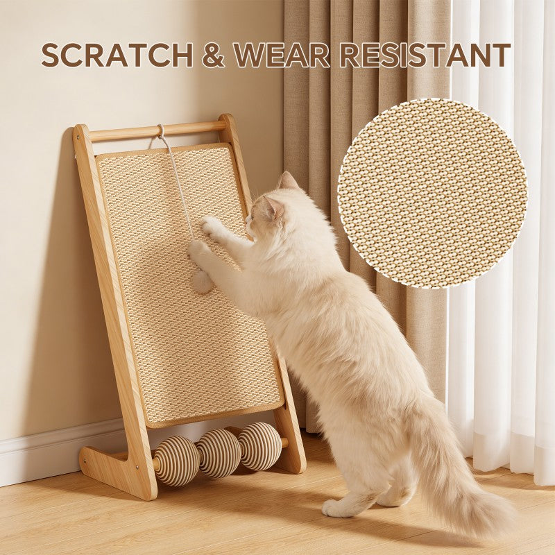 Large Sisal Cat Scratcher With Balls - PawSlow