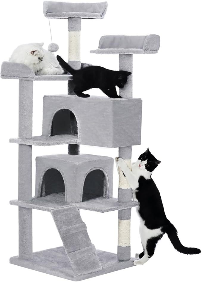Indoor Cat Tree With Apartments Gray - PawSlow