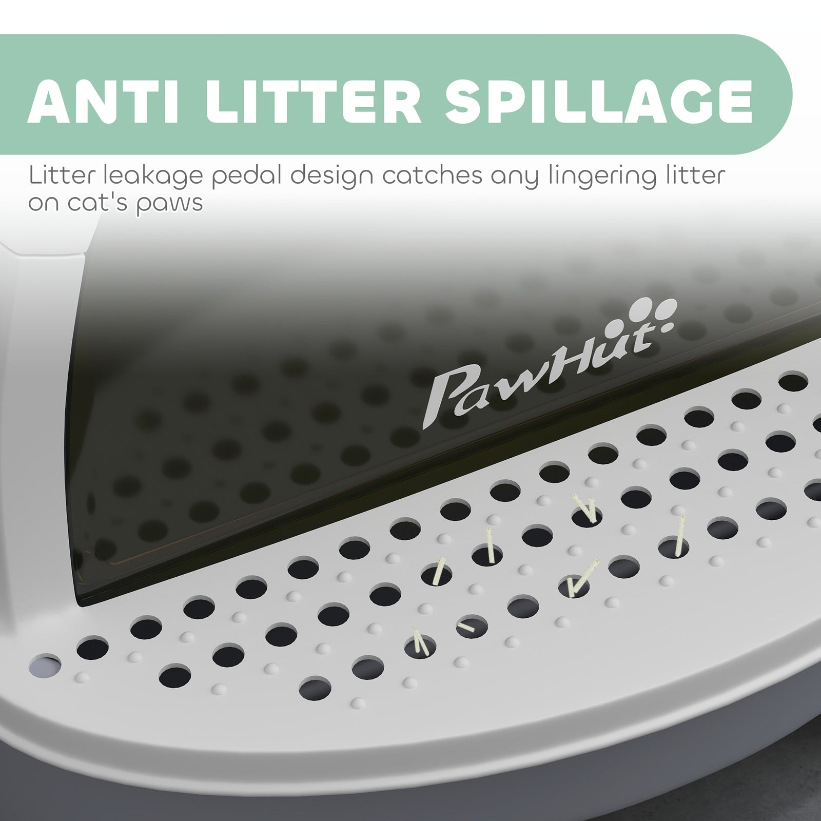 Covered Cat Litter Box With Lid Gray - PawSlow