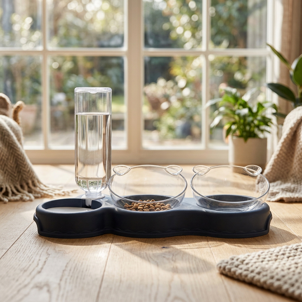 Pet Double Bowl Auto Water Dish Set