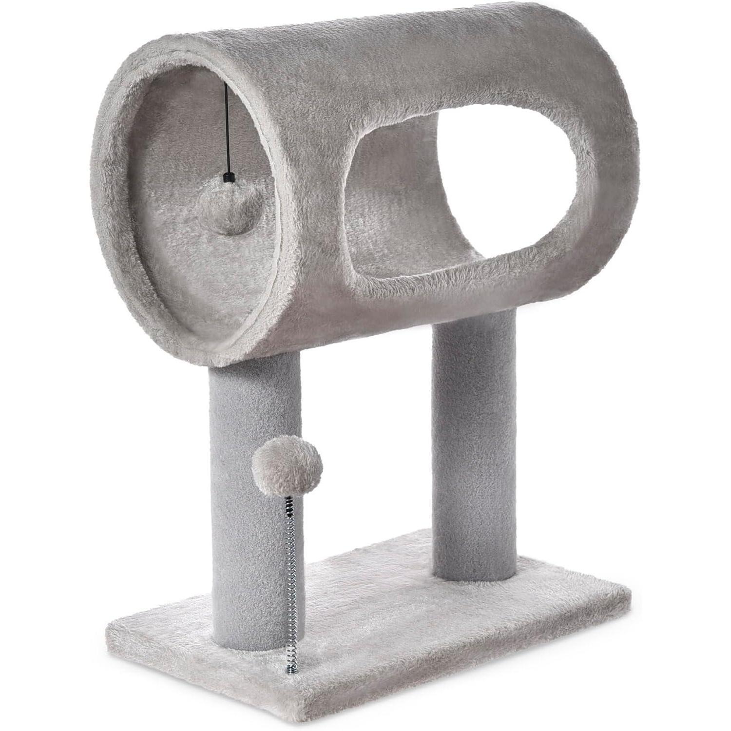 Indoor Cat Tree With Tunnel Bed Gray - PawSlow