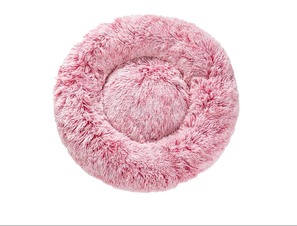 Calming Fluffy Donut Dog Bed Soft Plush - PawSlow