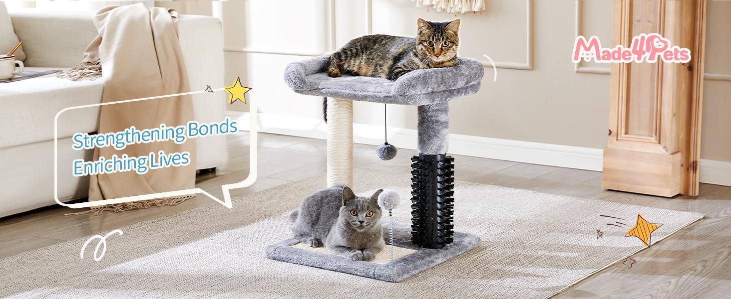 4in1 Cat Tree Tower With Scratching Post - PawSlow