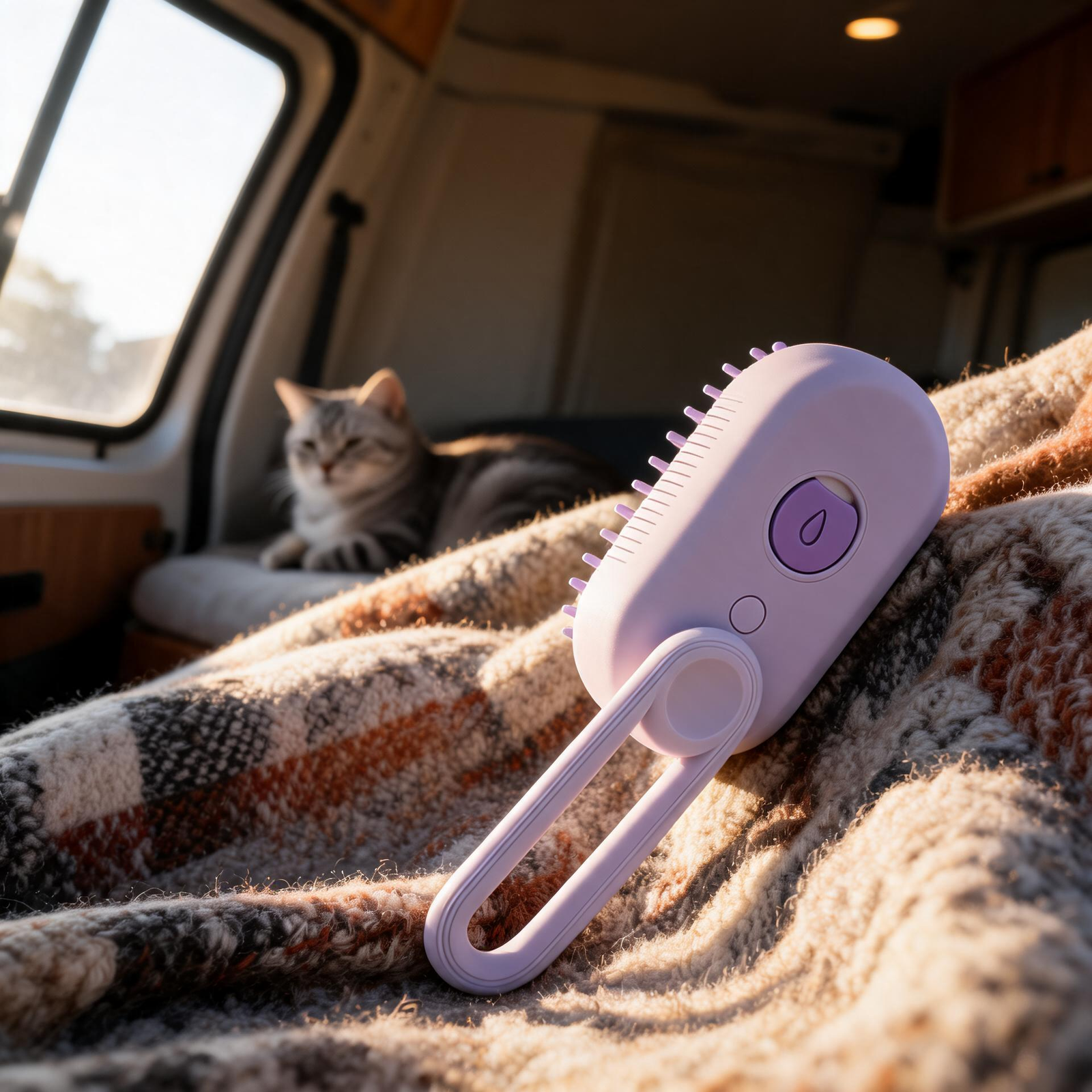 Gentle Cat Steam Brush for Grooming