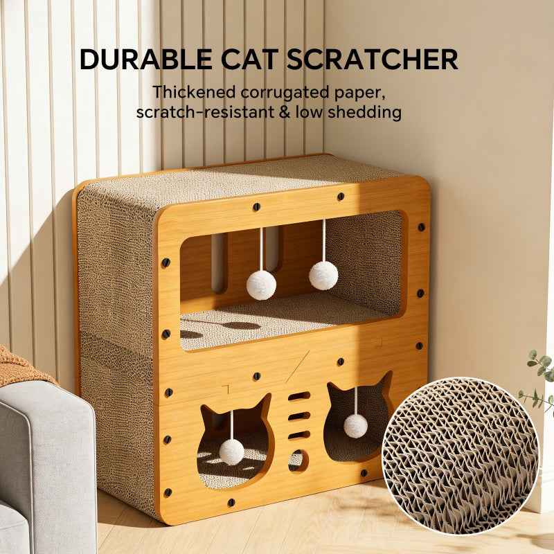Wood Cat Scratcher Sofa Claw Care Toy - PawSlow