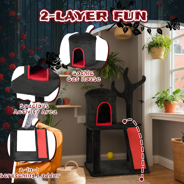 Gothic Halloween Cat Tree Tower Condo - PawSlow