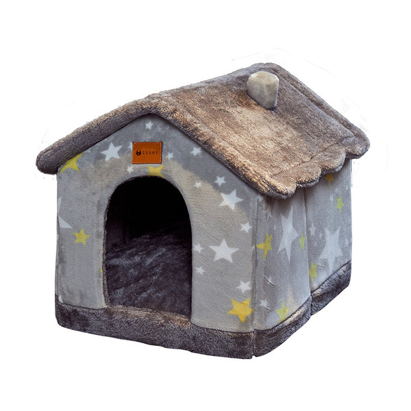 Foldable Dog Cat House Bed Warm Enclosed Pet Kennel