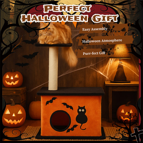 Halloween Cat Tree Tower Scratching - PawSlow