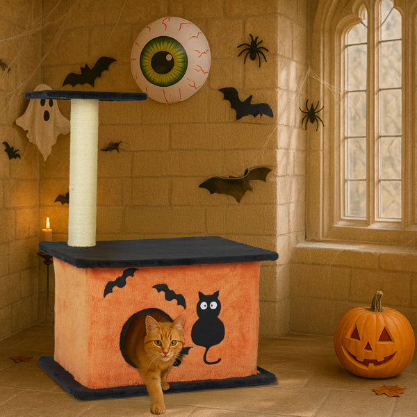 Halloween Cat Tree Tower Scratching - PawSlow