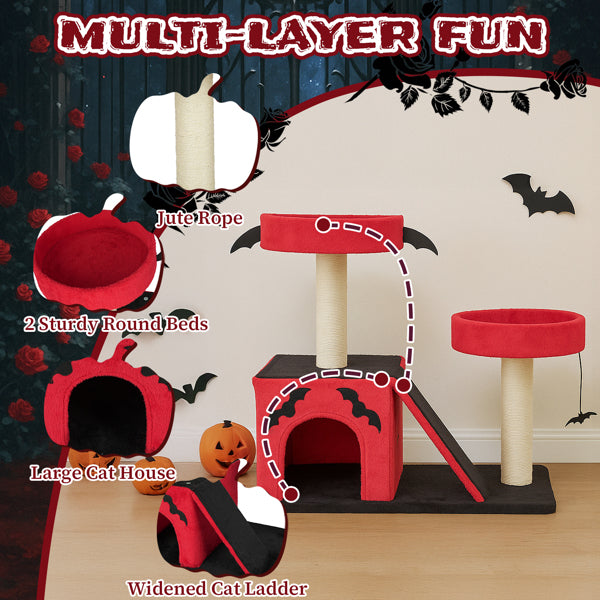 Gothic Halloween Cat Tree Condo Tower - PawSlow