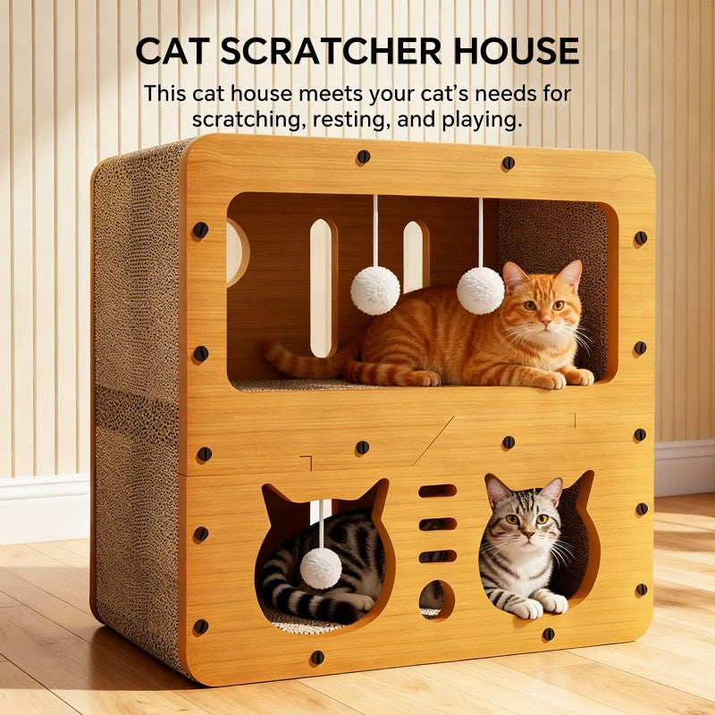 Wood Cat Scratcher Sofa Claw Care Toy - PawSlow