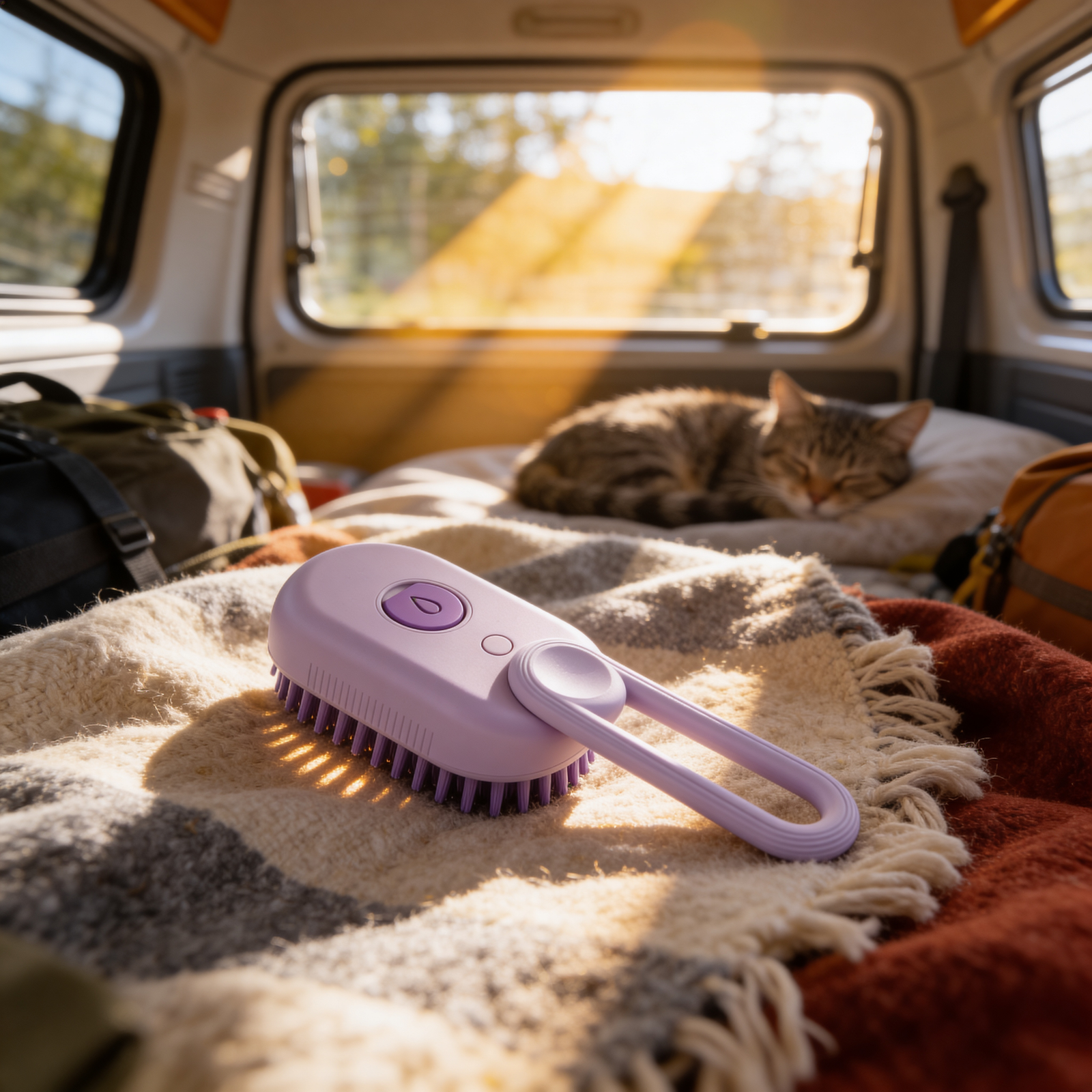 Gentle Cat Steam Brush for Grooming