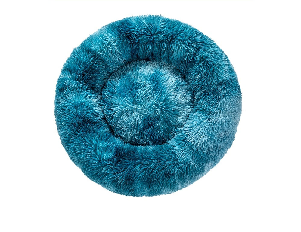 Calming Fluffy Donut Dog Bed Soft Plush - PawSlow