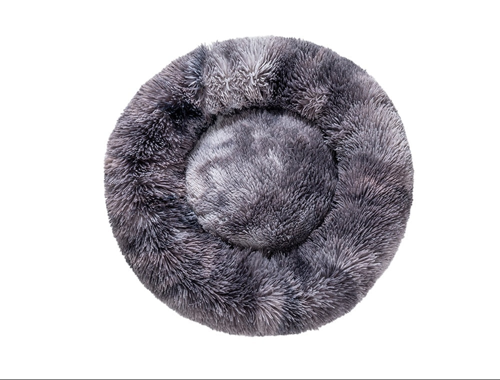 Calming Fluffy Donut Dog Bed Soft Plush - PawSlow