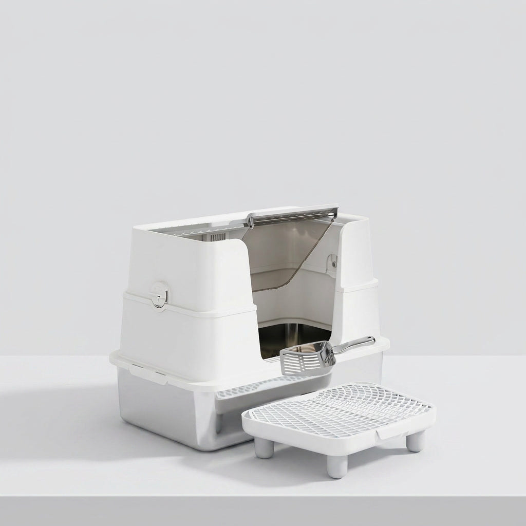 Top Entry Stainless Steel Litter Box - PawSlow