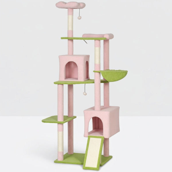 Pink Cat Tree With Scratching Post - PawSlow